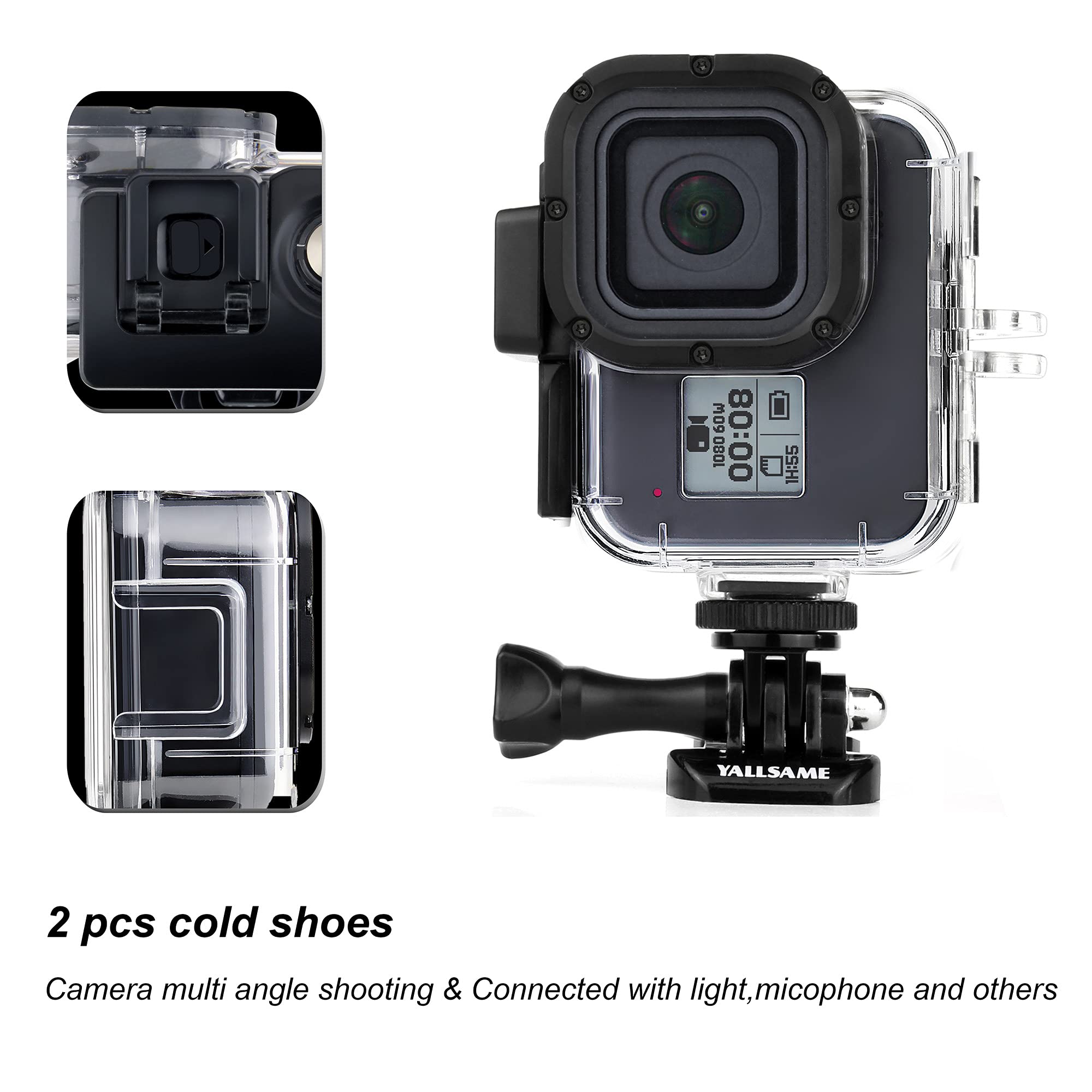 Black Waterproof Waterproof Case For Gopro Hero Gopro Hero