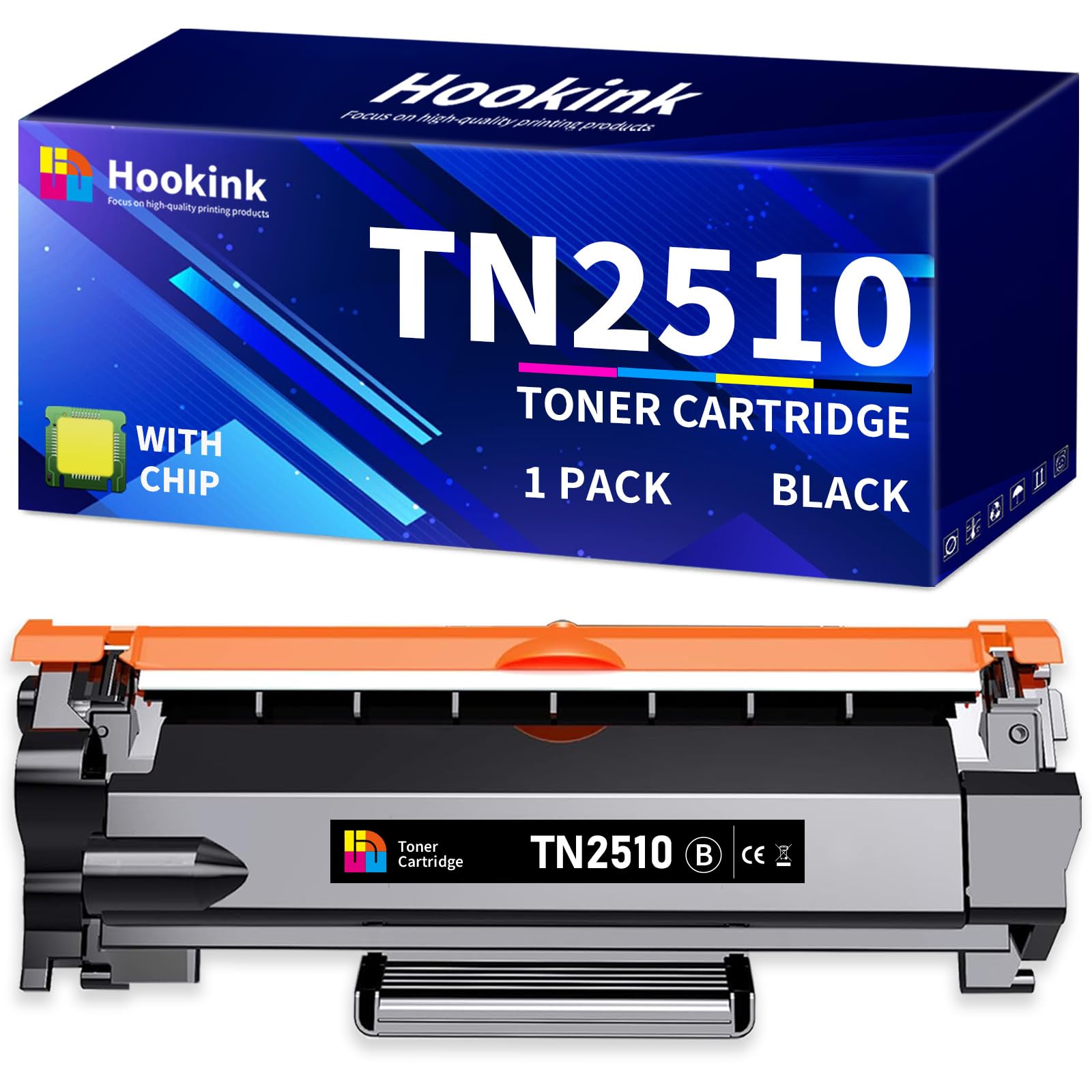 Hookink TN-2510 TN2510 Toner Cartridge Compatible with Brother TN 2510 for HL-L2400DW HL-L2400DWE HL-L2445DW DCP-L2627DWXL DCP-L2620DW MFC-L2860DWE MFC-L2800DW MFC-L2835DW MFC-L2827DWXL