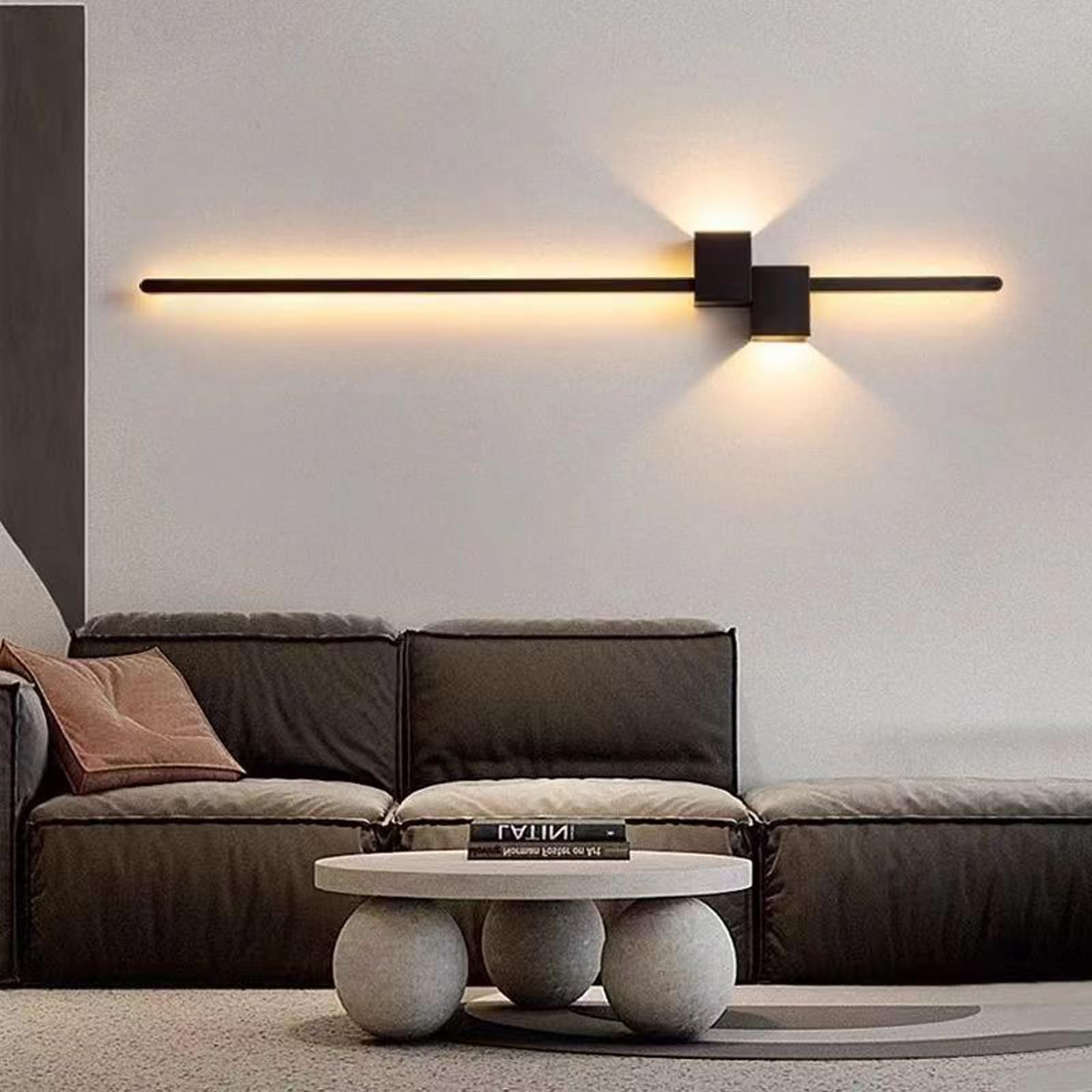 Striscia LED dimmerabile per interni con telecomando, illuminazione decorativa da parete per camera da letto, corridoio, scale, struttura in alluminio, luminosità regolabile 2700 K-6500 K