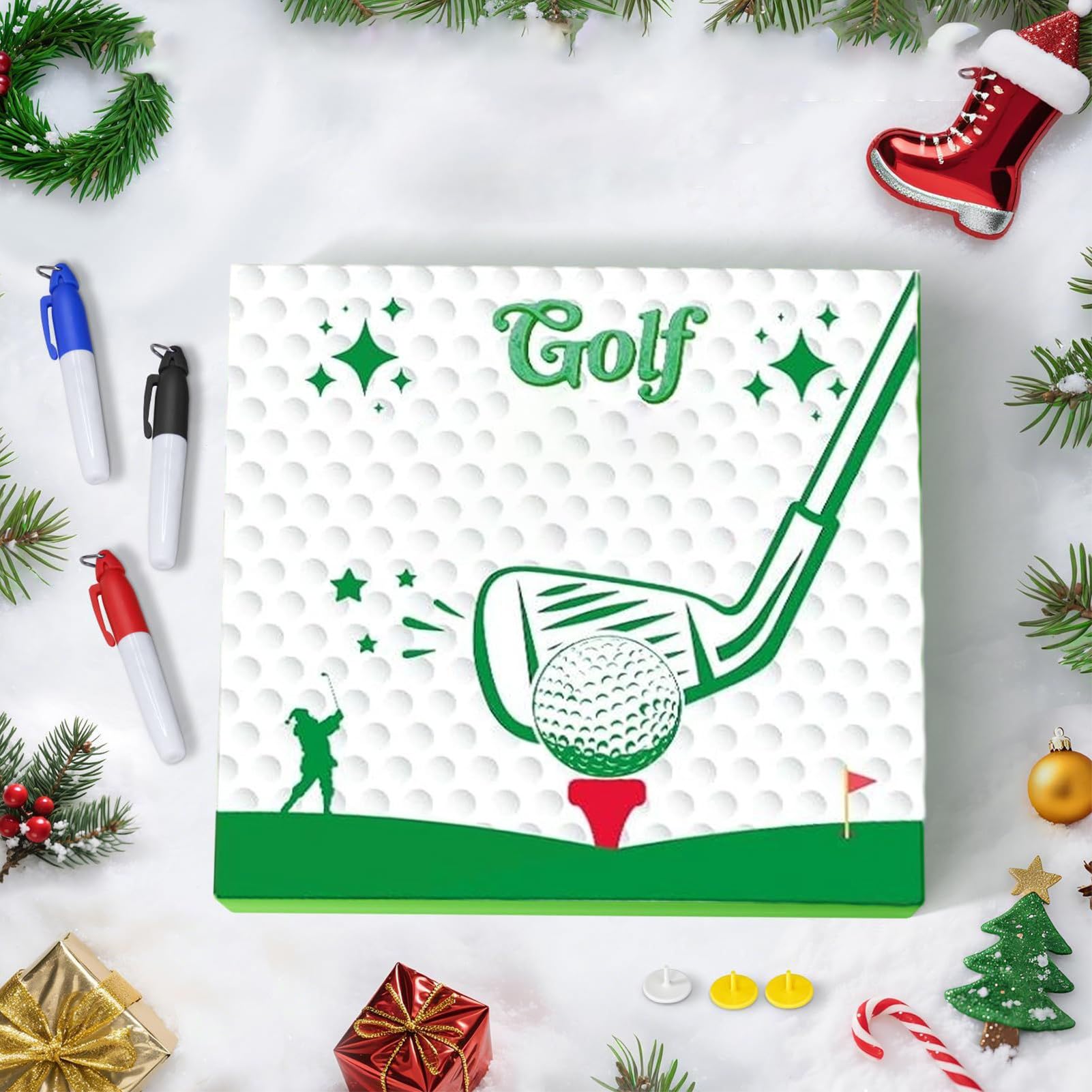 Kalendarz adwentowy do golfa, 24-dniowe akcesoria golfowe Boże Narodzenie, kalendarz adwentowy 2025, dla początkujących entuzjastów graczy, rodziny, przyjaciół, męża, syna, chłopaka i partnera