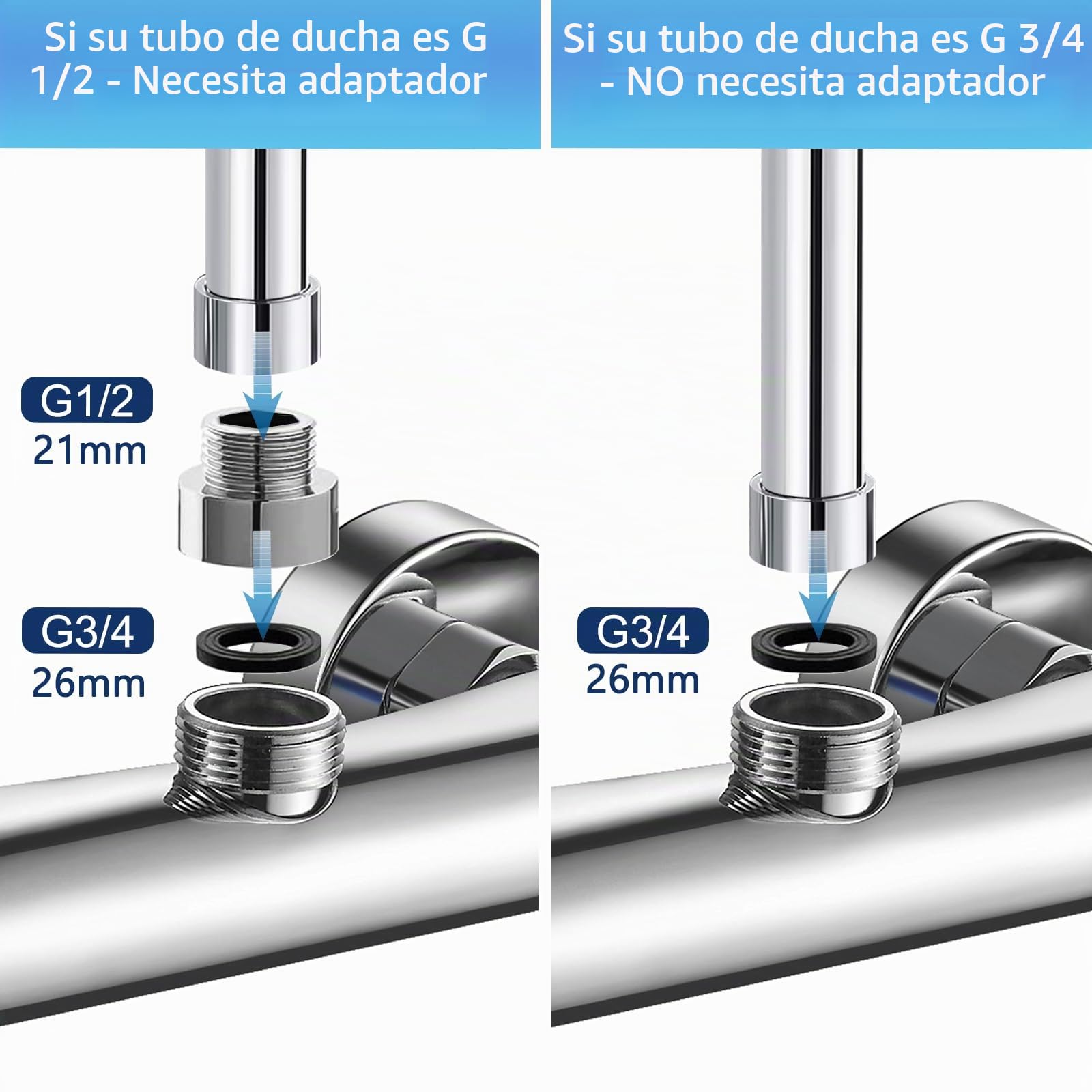 kisimixer Mezclador termostático de ducha cromado, latón sólido, válvula mezcladora de ducha termostática, mezclador de agua caliente y fría, control de temperatura constante para baño (Up-G 3/4)