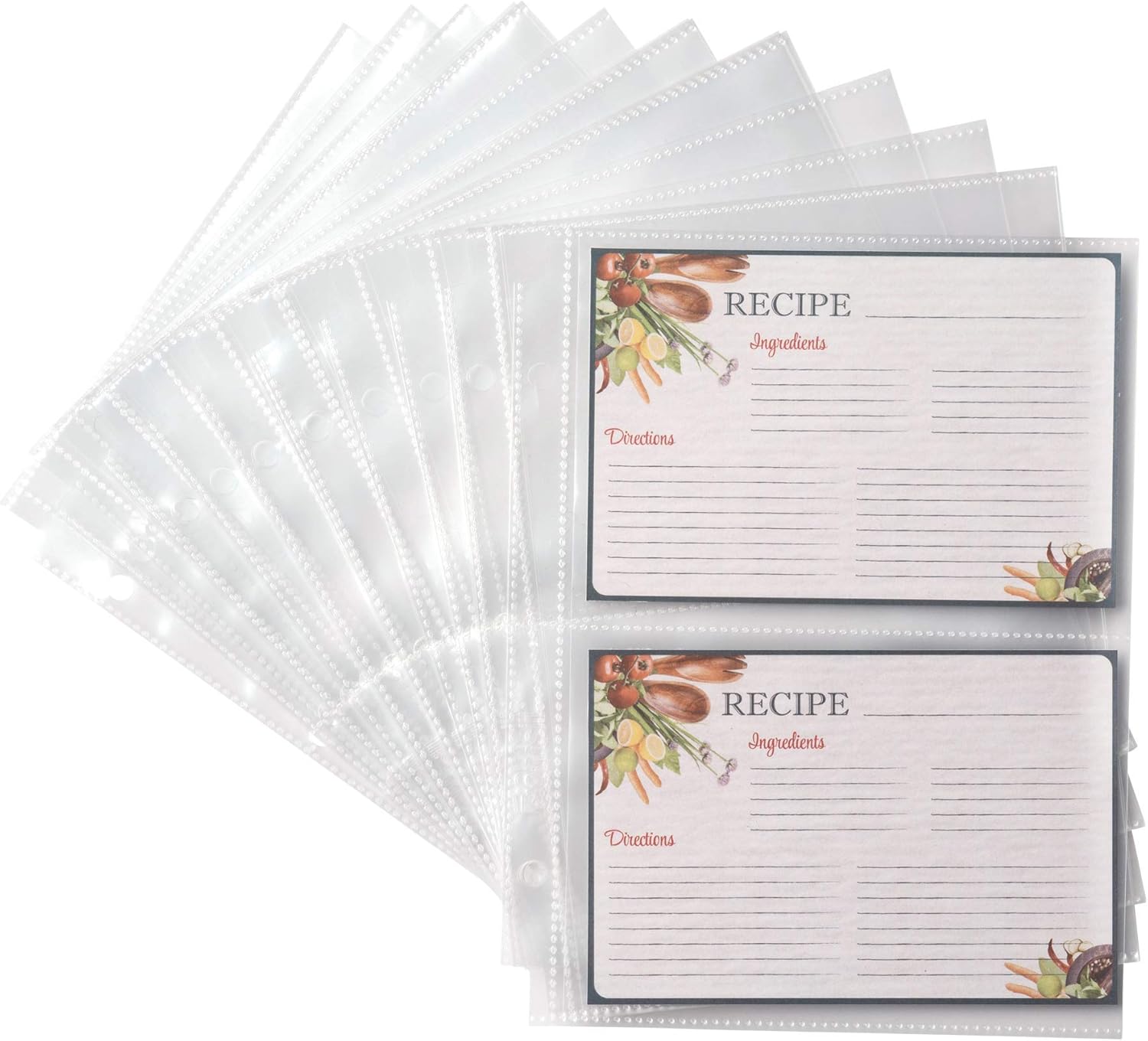 Buy Samsill 50 Pack Clear 4x6 Recipe Card Protectors, Protectors, for 8