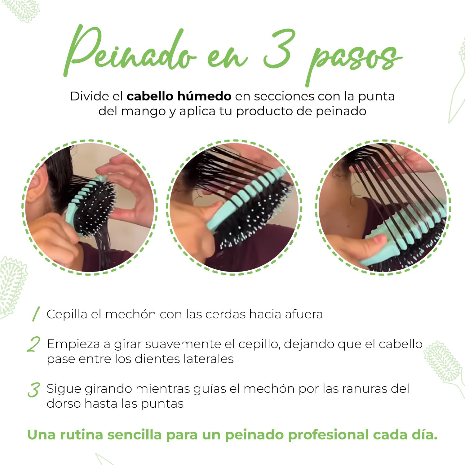 LAC FOR YOU Cepillo Pelo Rizado – Cepillo Definidor de Rizos con Borde Ondulado para Ondas Naturales, Cerdas Suaves & Redondeadas, Anti-Frizz, Mango Soft-Grip – Magenta