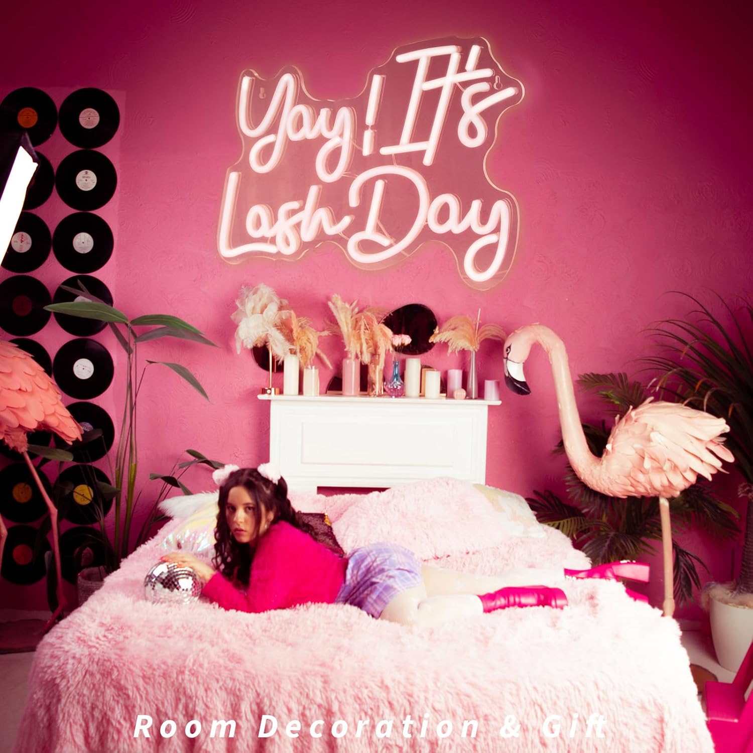 Neon Sign for Wall Decor, Warm White LED Light, Lash Day, Salon Decoration, USB Powered - Image 7