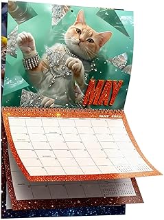 猫 壁掛けカレンダー 2026年 | プランナー 2026年1月~12月12月 おもしろ猫カレンダー - 家族 リビングルーム 勉強部屋 オフィス 学校 装飾