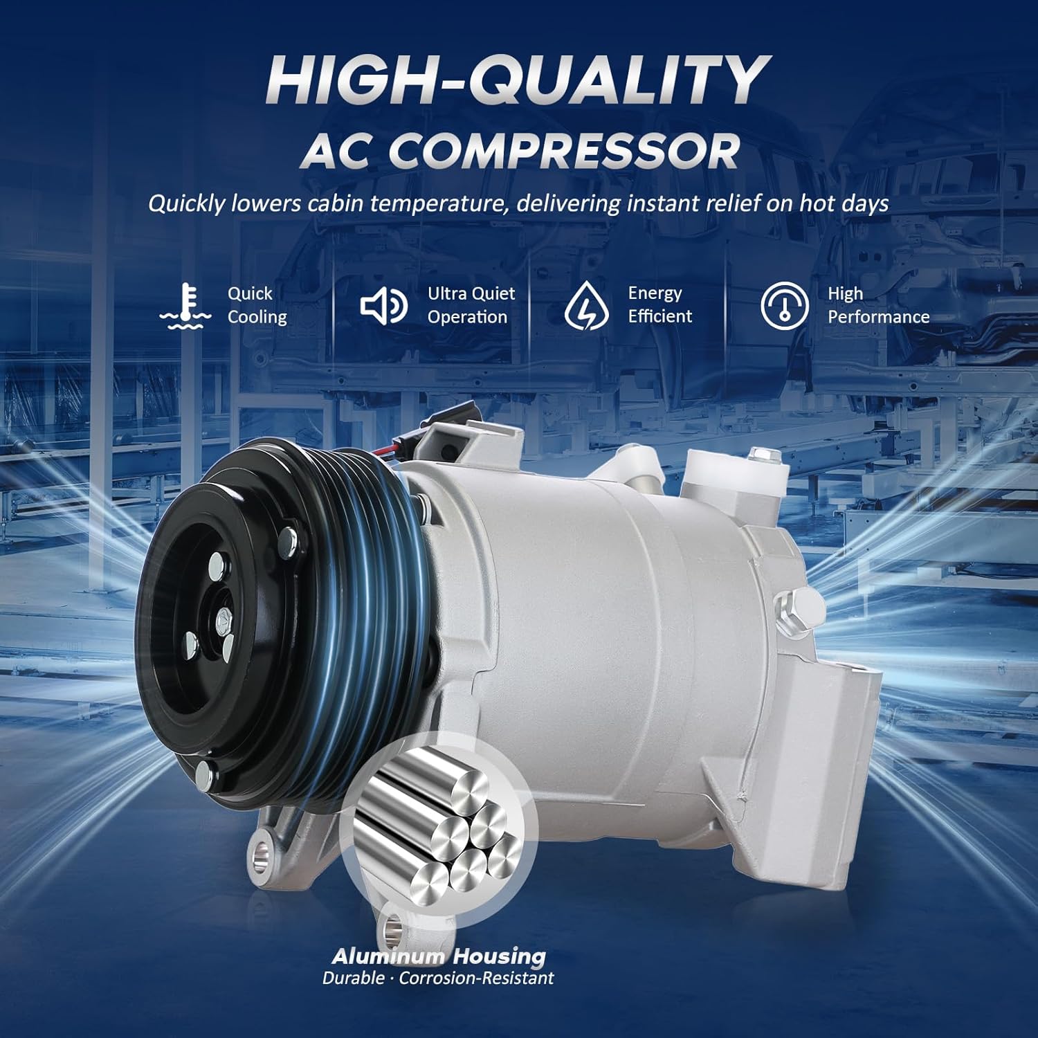 BDELI Air Conditioning AC Compressor Replacement for 3.5 2009-2014 Nissan Maxima Murano, 2013-2014 Pathfinder, 2011-2015 Quest, AC Compressor 2013 Infiniti JX35, 2014-2015 Infiniti QX60, CO11319C