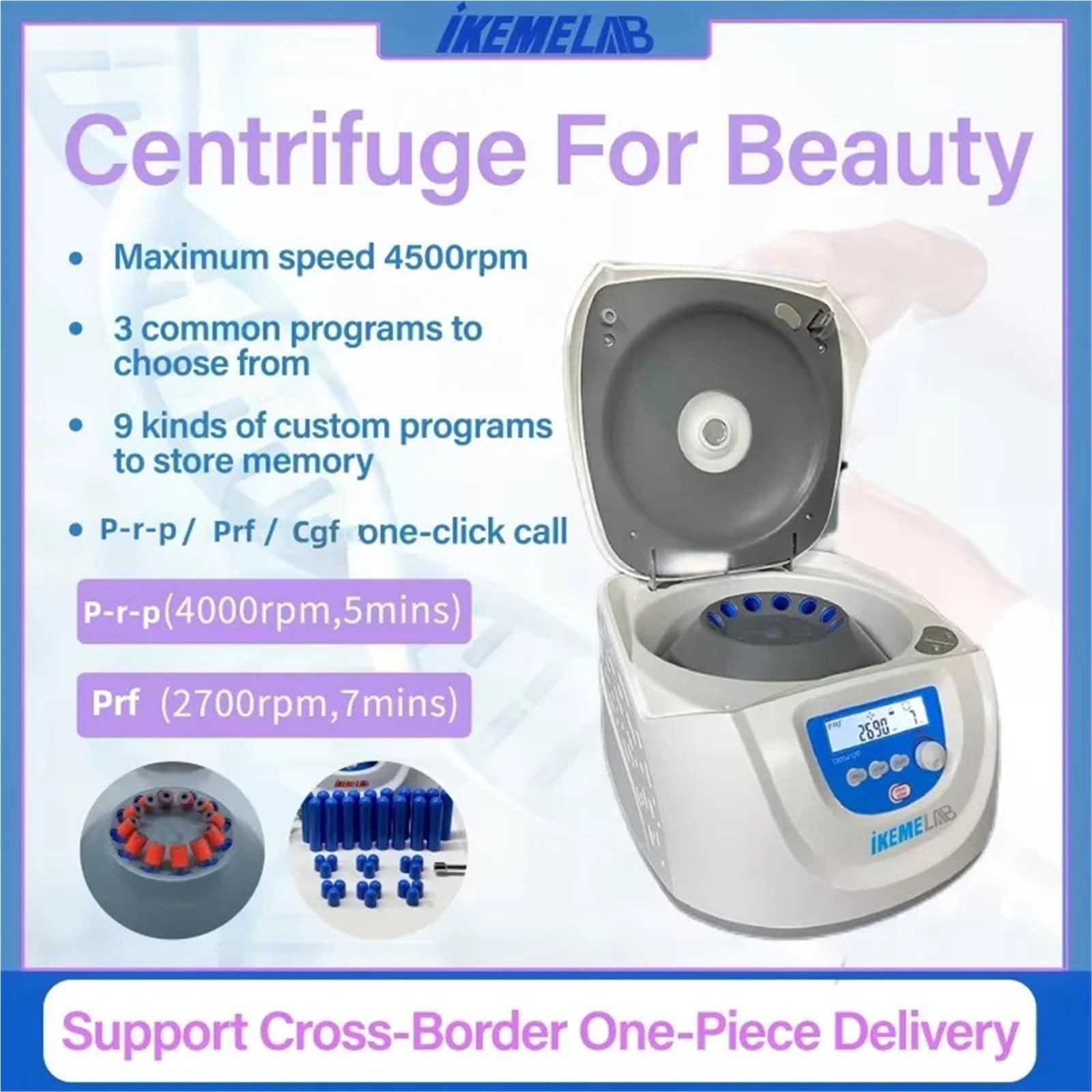 Zentrifuge, Laborzentrifuge, Plasmazentrifuge, 5/7/10/15 ml-Röhrchen, 4500 U/min, langsame Beauty-Zentrifuge