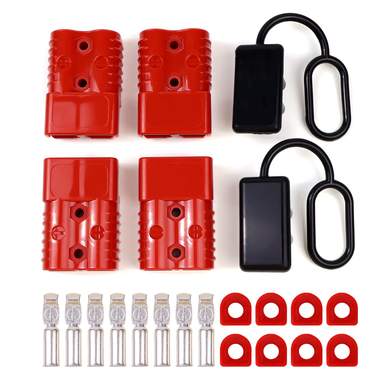 Gesepa 4 Pcs 175A Anderson Battery Quick Connect Cable Connector 12V Battery Quick Disconnect Connector 1/0 AWG Wire Harness Plug Kit for Trailer Car Winch