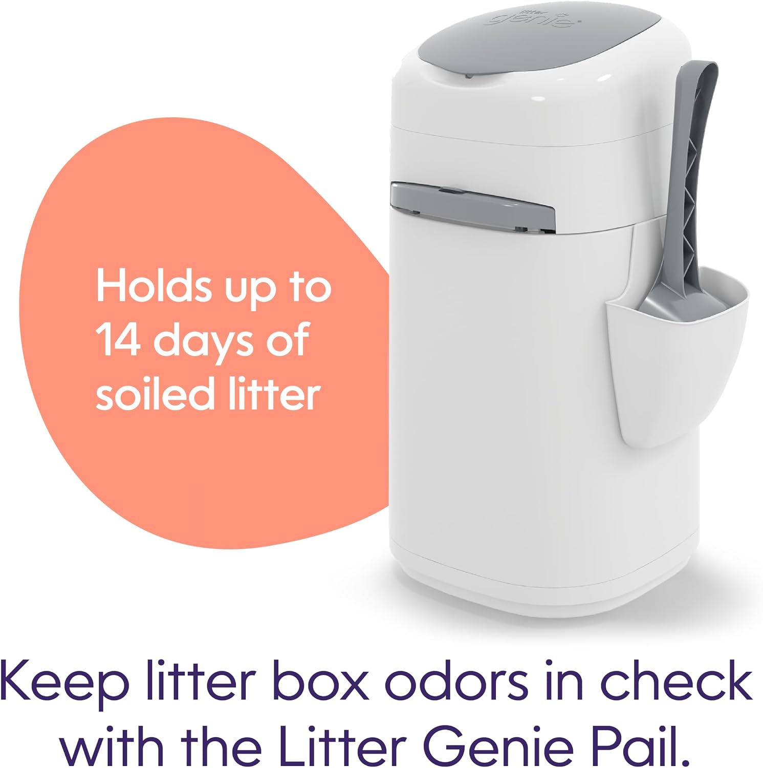 Bundle of Litter Genie Style Pail & Jumbo refill | Cat Litter Waste Disposal System for Odor Control with 1 starter refill (14ft) + 1 Jumbo refill (28ft)