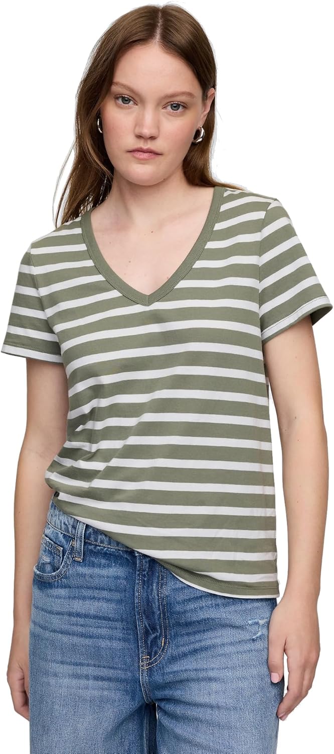 Gap Women's Favorite Stripe V-Neck Tee T-Shirt