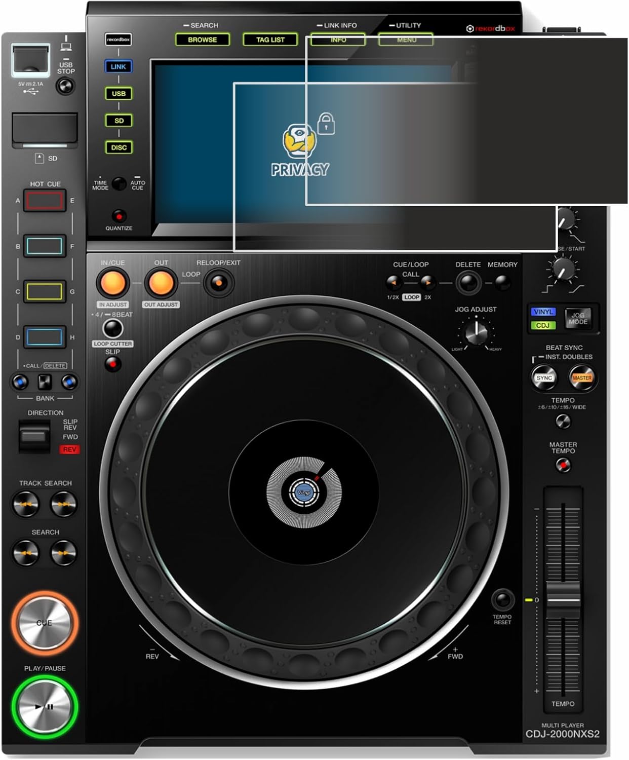 brotect (2 Pack Privacy Screen Protector Compatible with Pioneer CDJ-2000NXS2 [Anti-Spy, Protection-Film, Blue Light Filter]