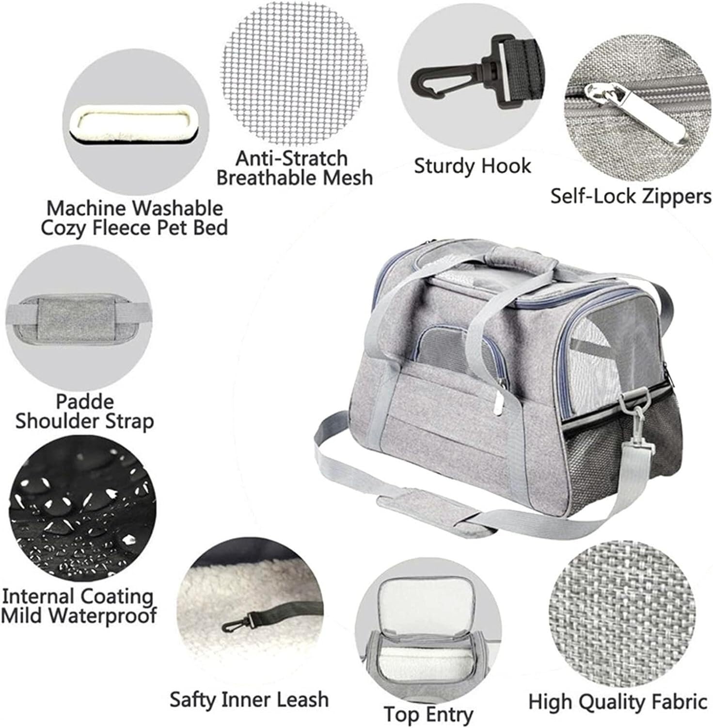 Rucksack Weiche Haustierträger, Tragbare Tasche, Katzenträger, Hundetaschen, Ausgehende Reisen, Haustiere, Handtasche Mit Reißverschlüssen Haustier(Pink)
