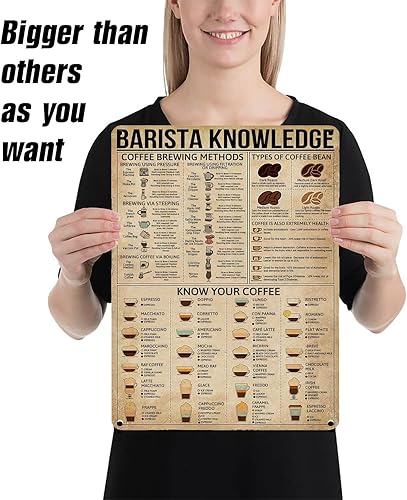 Miniatura 2 de Letreros metálicos de Barista Knowledge vintage, rústico, póster de lata de café artístico, regalo para amantes del café, hogar retro, cafetería,
