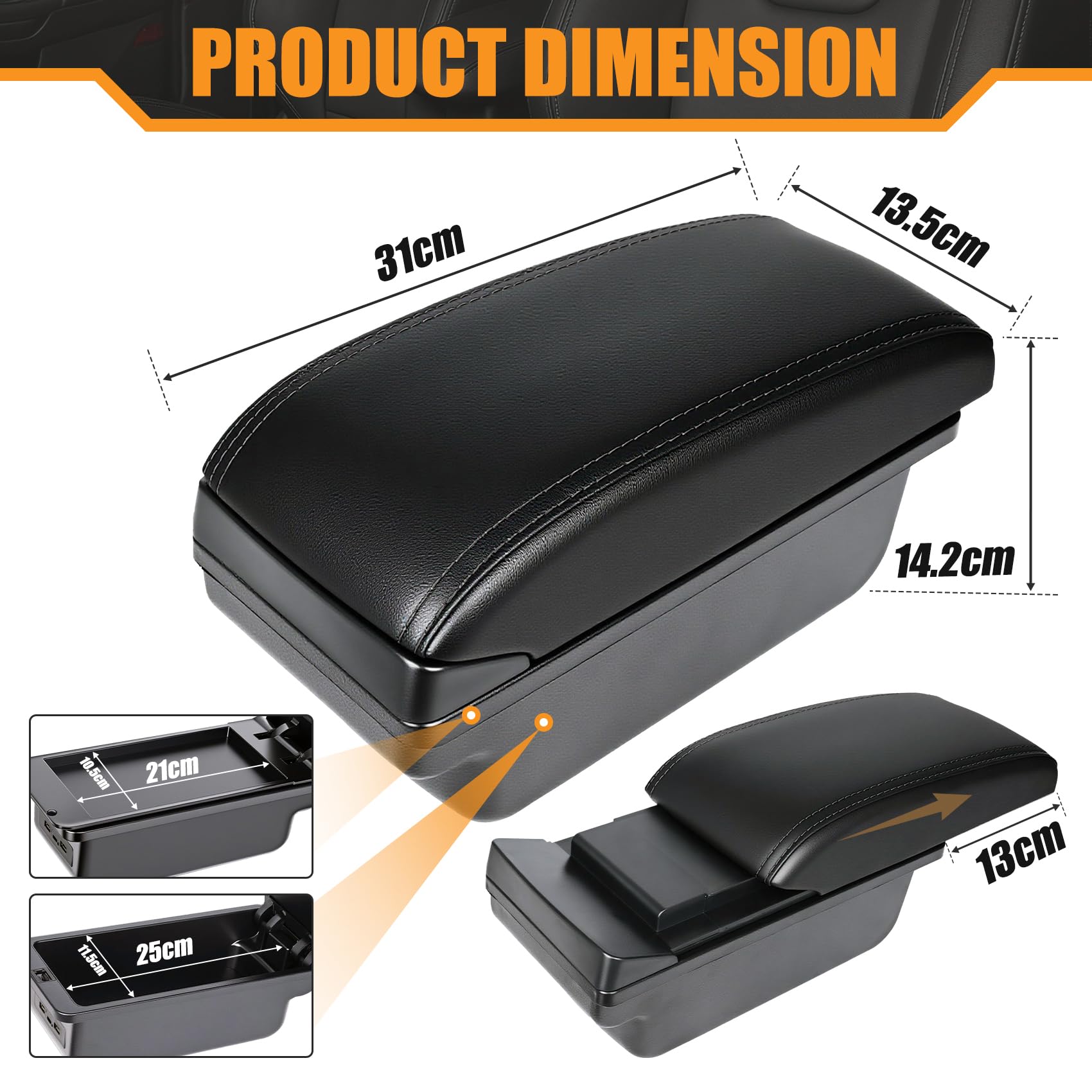 Mittelarmlehne Für Peugeot 208 2019-2024 - Armlehnenbox Mit Stauraum