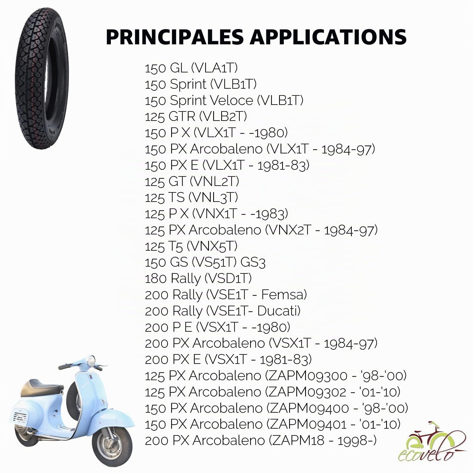 2 PNEUS DEESTONE 3.50-10 + CHAMBRES À AIR GOMMES POUR PIAGGIO VESPA PX 125 150 200 ARCOBALENO