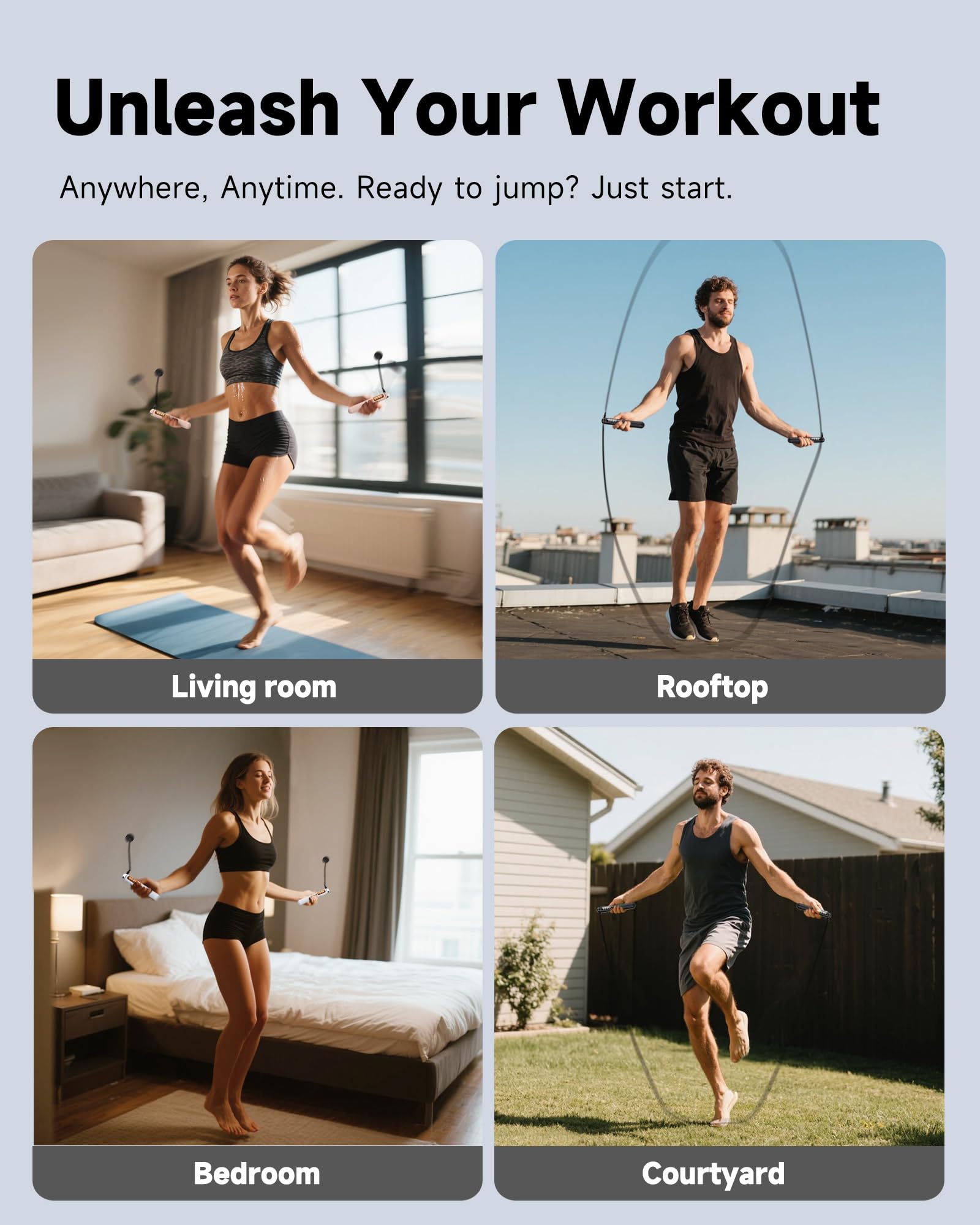 KINTHEA 2-in-1 Smart-Springseil, App-Steuerung und Datenaufzeichnung, schnurloses Springseil mit Zähler für Damen, Herren, alle Altersgruppen, verstellbares Springseil für Cardio-Fitness in begrenztem