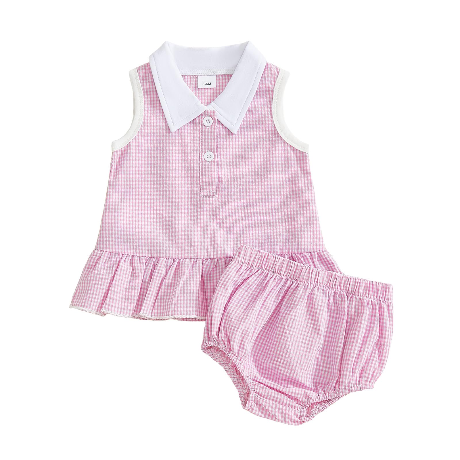 Toddler Baby Girl Summer Clothes Infant Girl Plaid Outfit Strawberry Ruffle Gingham Shirts Dress Tank Top Shorts Set — view 46