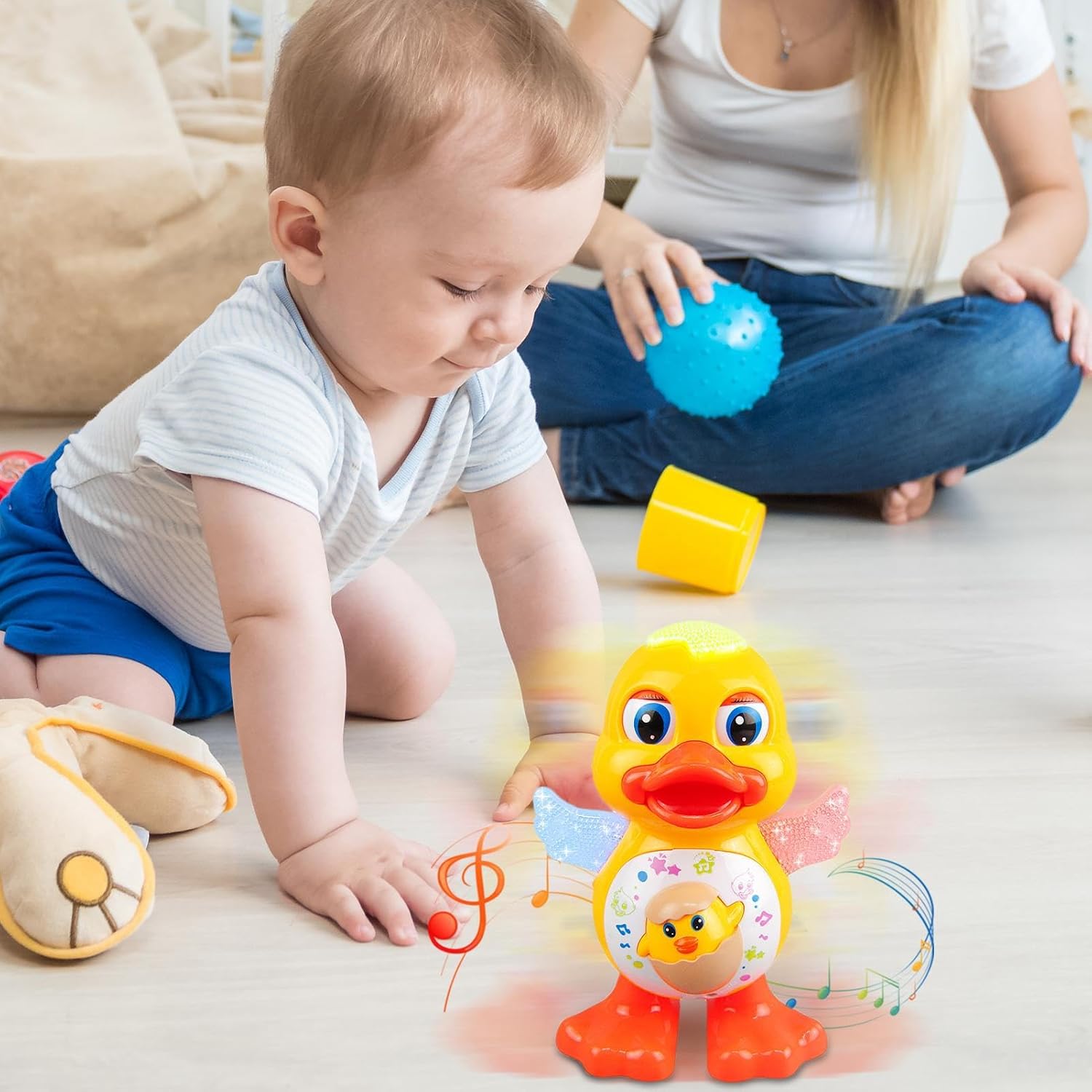 Musicals Duck - Musical Duck Toy - Walking LED Ducks, Fun Educational Toy, Battery-Operated Cartoon Animal for Kids | Dance and Sing, Light-Up Learning for Early Crawling, Playtime, Home,
