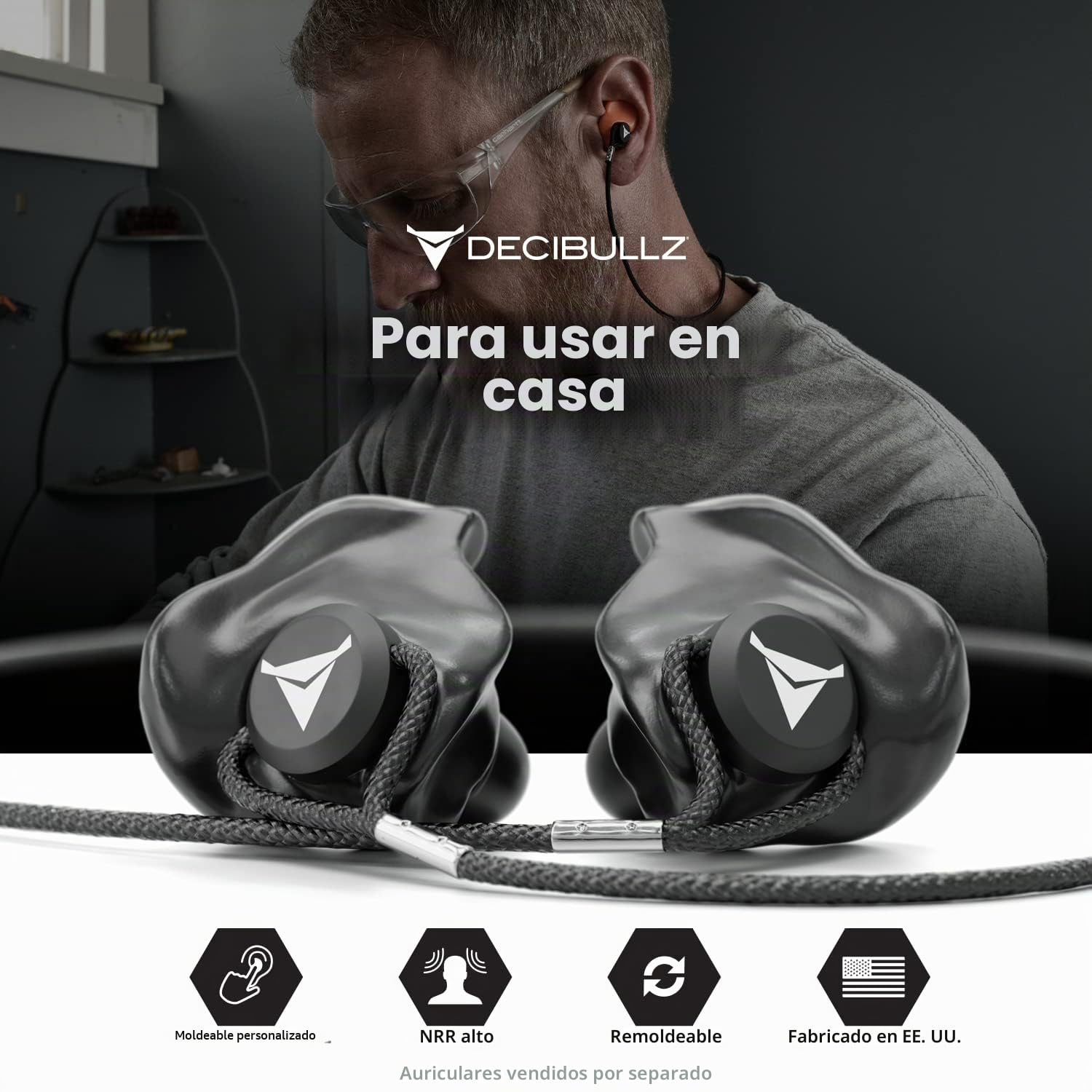 Decibullz - Cordón para tapones para los oídos