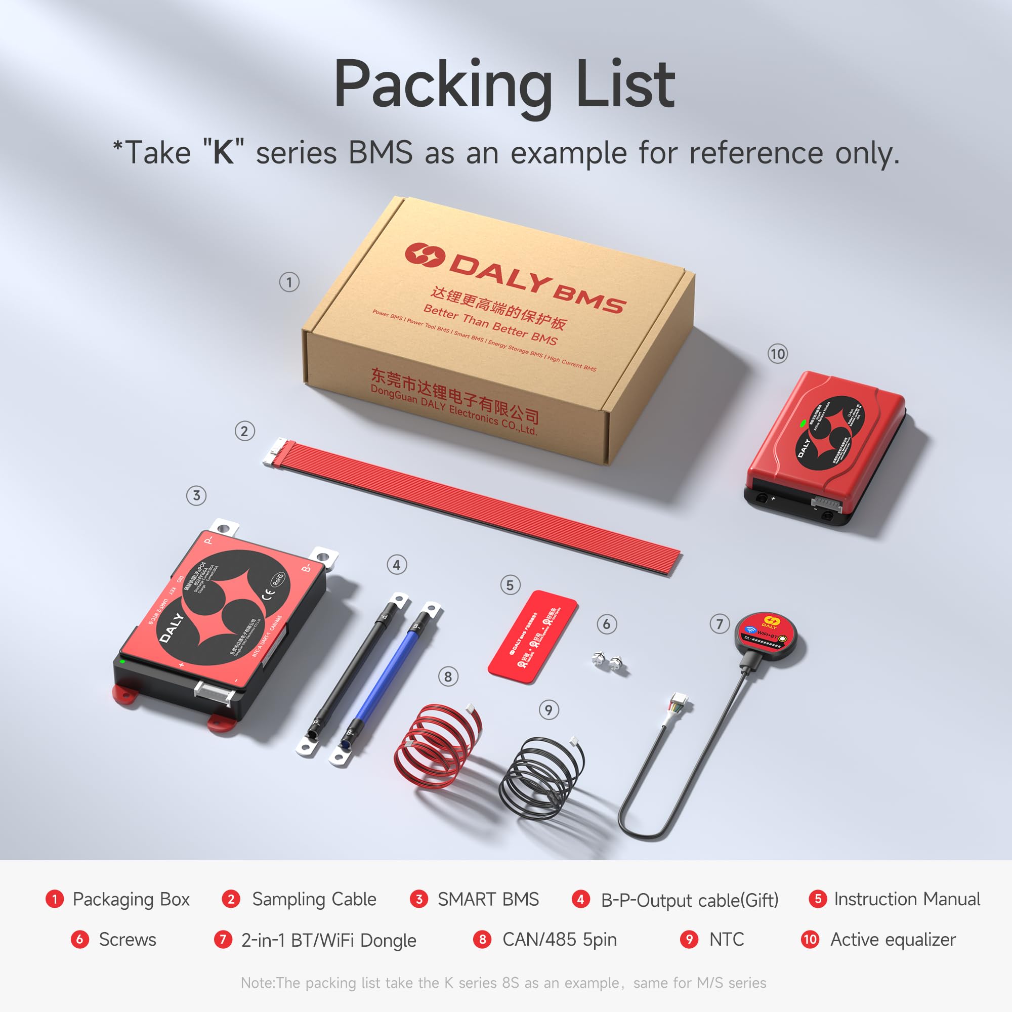 DALY BMS 48V 16S 200A Balance - BMS con bilanciamento attivo delle celle da 1A con modulo Bluetooth WiFi che supporta RS485 CAN per pacchi batteria LiFePO4 da 48V Sistemi di energia solare