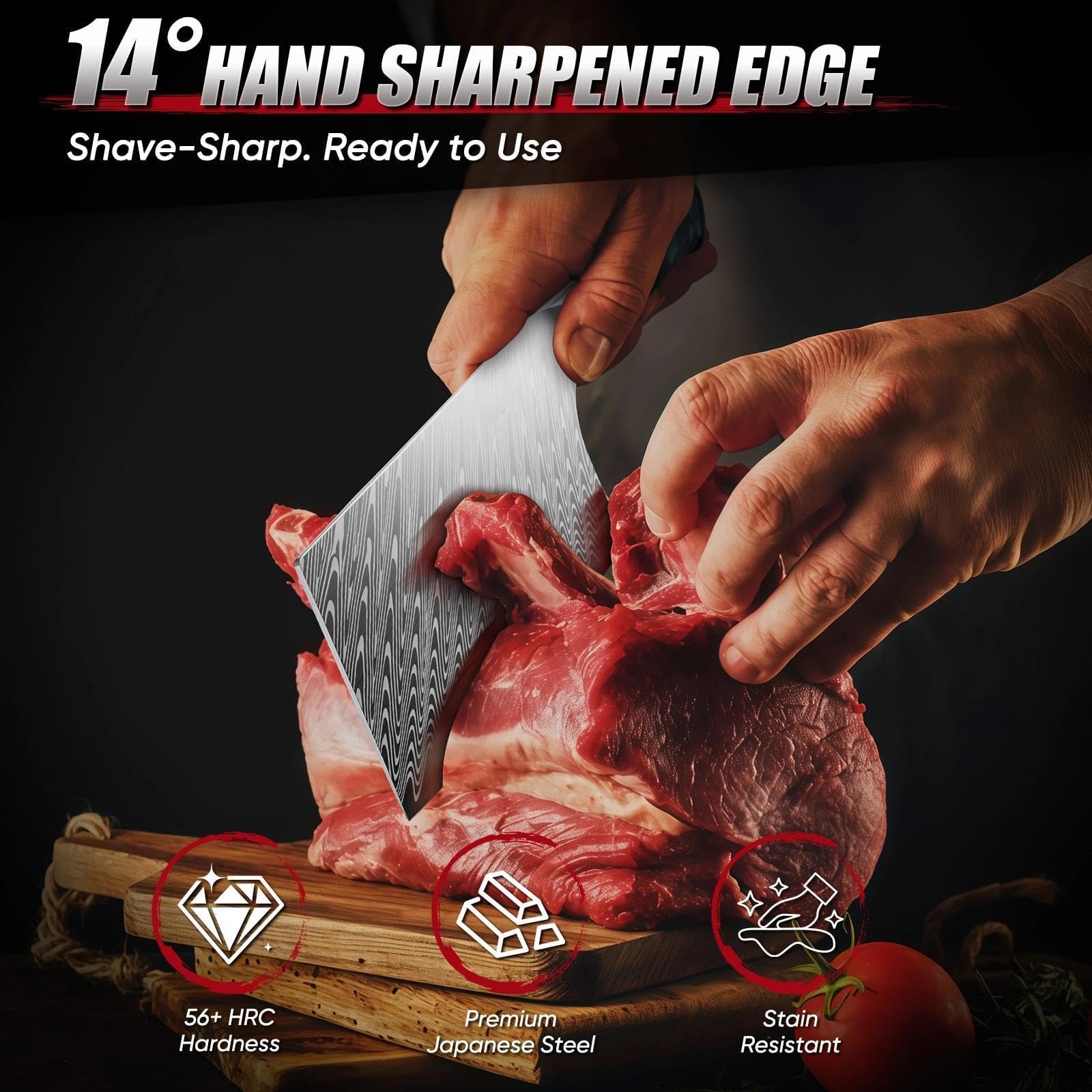 Coltello Cinese da Cucina in Acciaio Inox Affilato per Tagliare Carne
