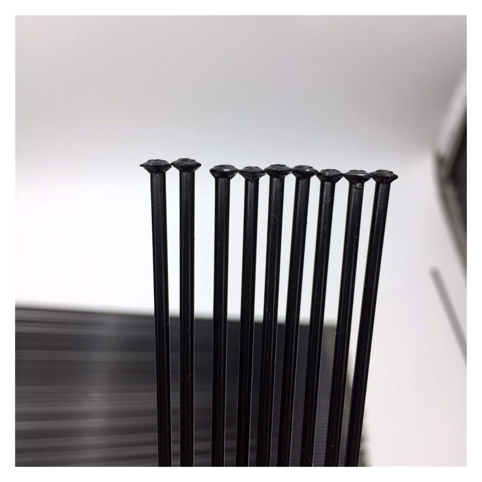 Fahrradspeichen,Fahrrad Speichen,Speichen 100 Stück viel 14# Durchmesser 2,0 mm Schwarz Farbe Gerade Zugberg Bicycle Spokes Match mit 14 mm Messing Splitter Nippers