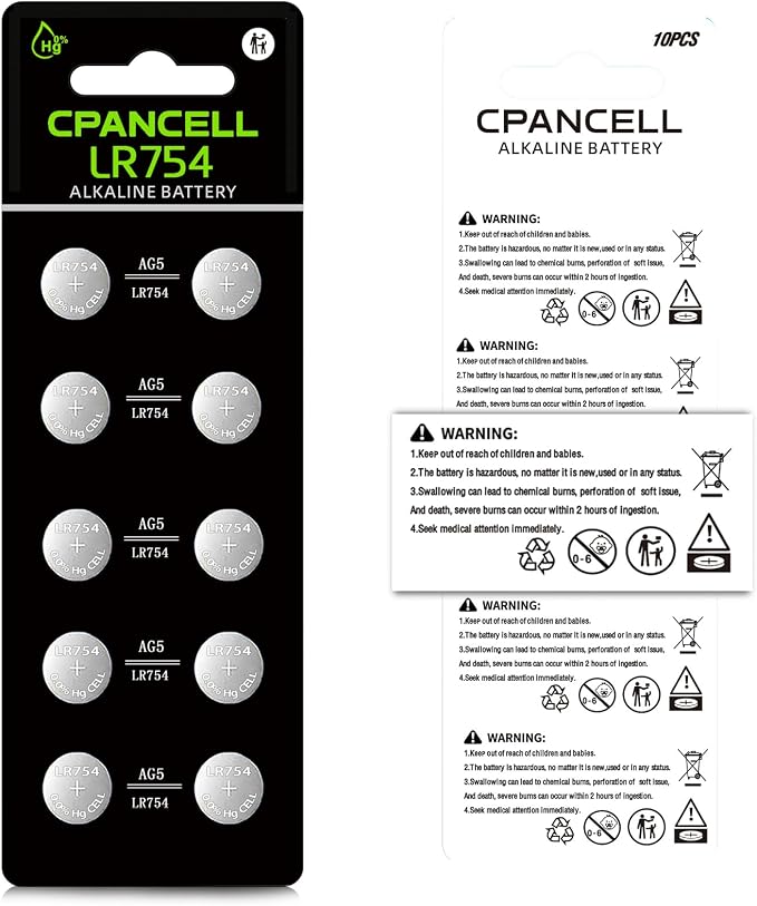 Pilas botón alcalinas CPANCELL AG5 LR754 10 unidades miniatura 6