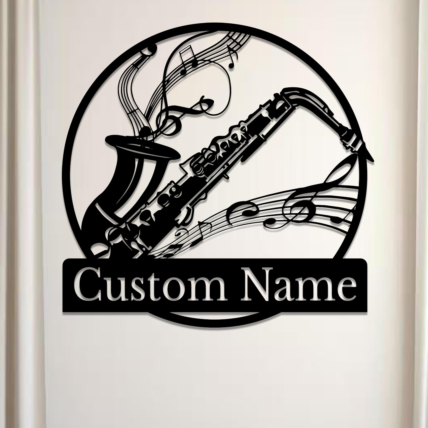 Houdoum Saxophone C Personalized Custom Saxophone Metal Wall Art, Music Studio Decor,Custom Saxophone Musical Instrument Metal Wall Art (Saxophone C)