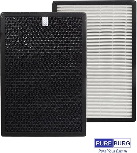 Miniatura 4 de PUREBURG Filtro de repuesto compatible con el purificador de aire inteligente BreathePlus Pro, H13 True HEPA + carbón activado 2 en 1 de polvo de