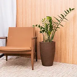 VASO POLIETILENO CONE RISCATO REDONDO P/PLANTAS E JARDINS DECORATIVO (ARGILA)