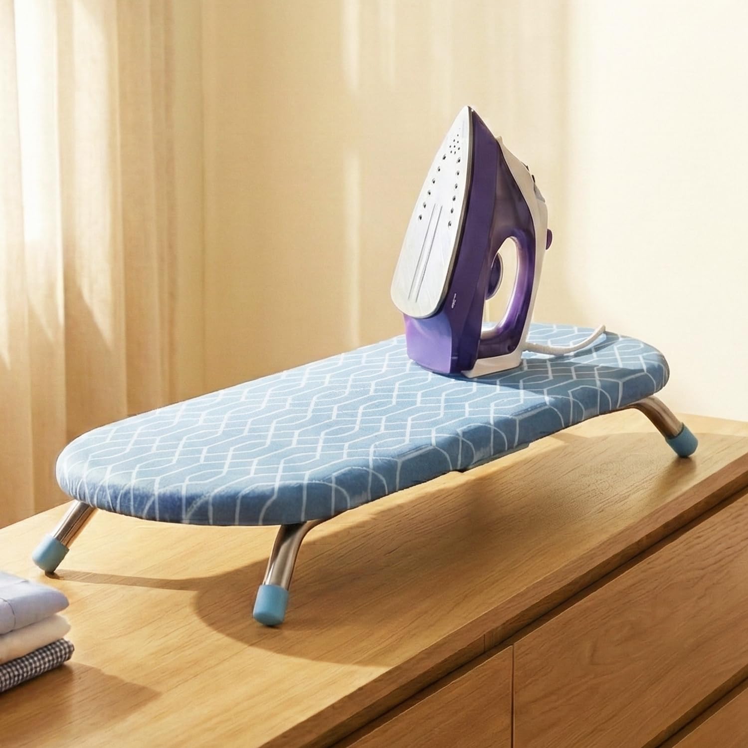 Lifelong Table Top Ironing Board | Compact & Foldable Ironing Stand with Heat-Resistant Cover | Portable Mini Ironing Table for Small Spaces, Dorms, and Laundry Rooms-image-23