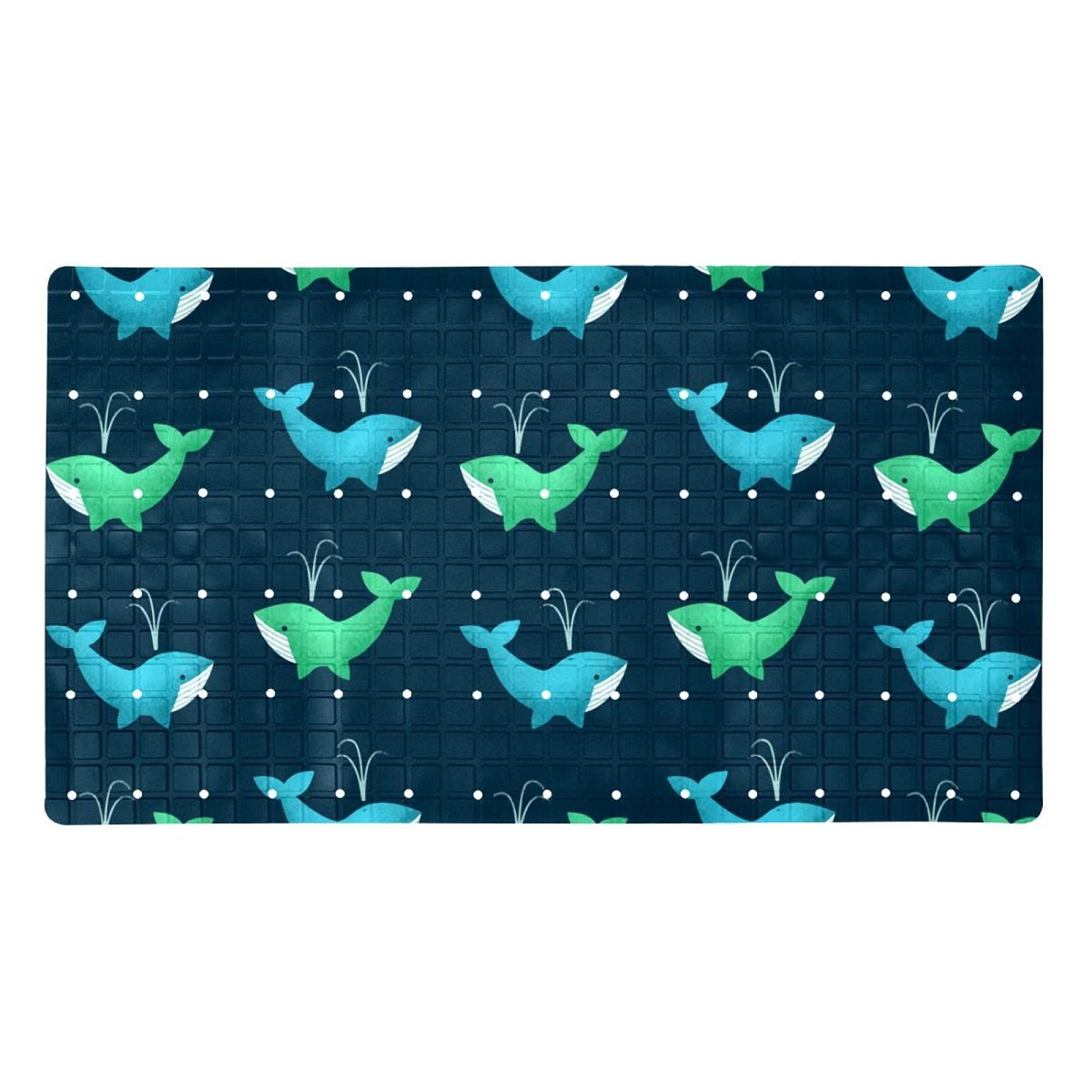 Tapis de douche antidérapant avec trous de drainage et ventouses puissantes