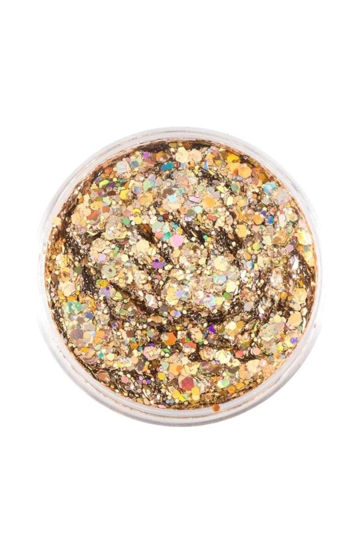 Hb Tasarım Altın Sarısı Gold Face Glitter - Sarı Yüz Ve Vücut Simi Işıltı Altın Sarı Simli Göz Farı, GGFG75A