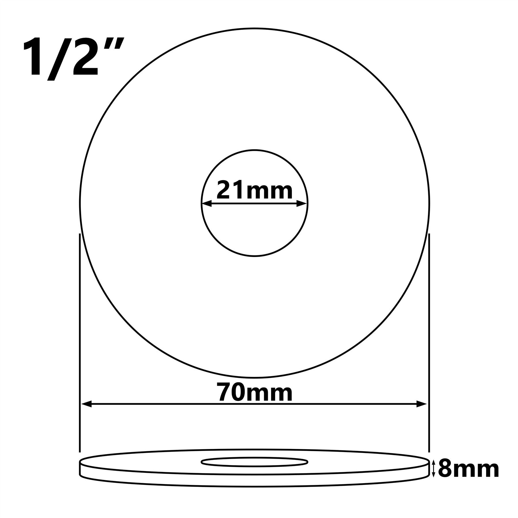 21mm 1/2" cala BSP stal wykończona czarna zawór pokrywy zaworu 8mm wysoka
