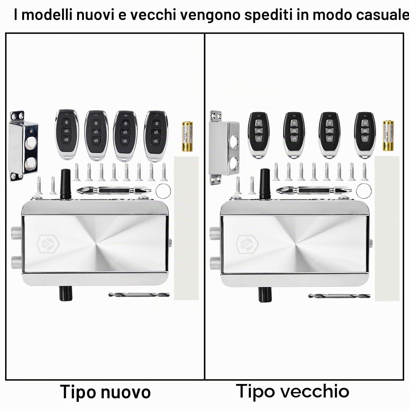 Dioche Serratura Elettrica Telecomando, Serratura di Sicurezza Invisibile con 4 Telecomandi, Serratura Smart per la Porta di Casa, Telecomando Home Door Lock Kit Serratura Meccanica Keyless Entry