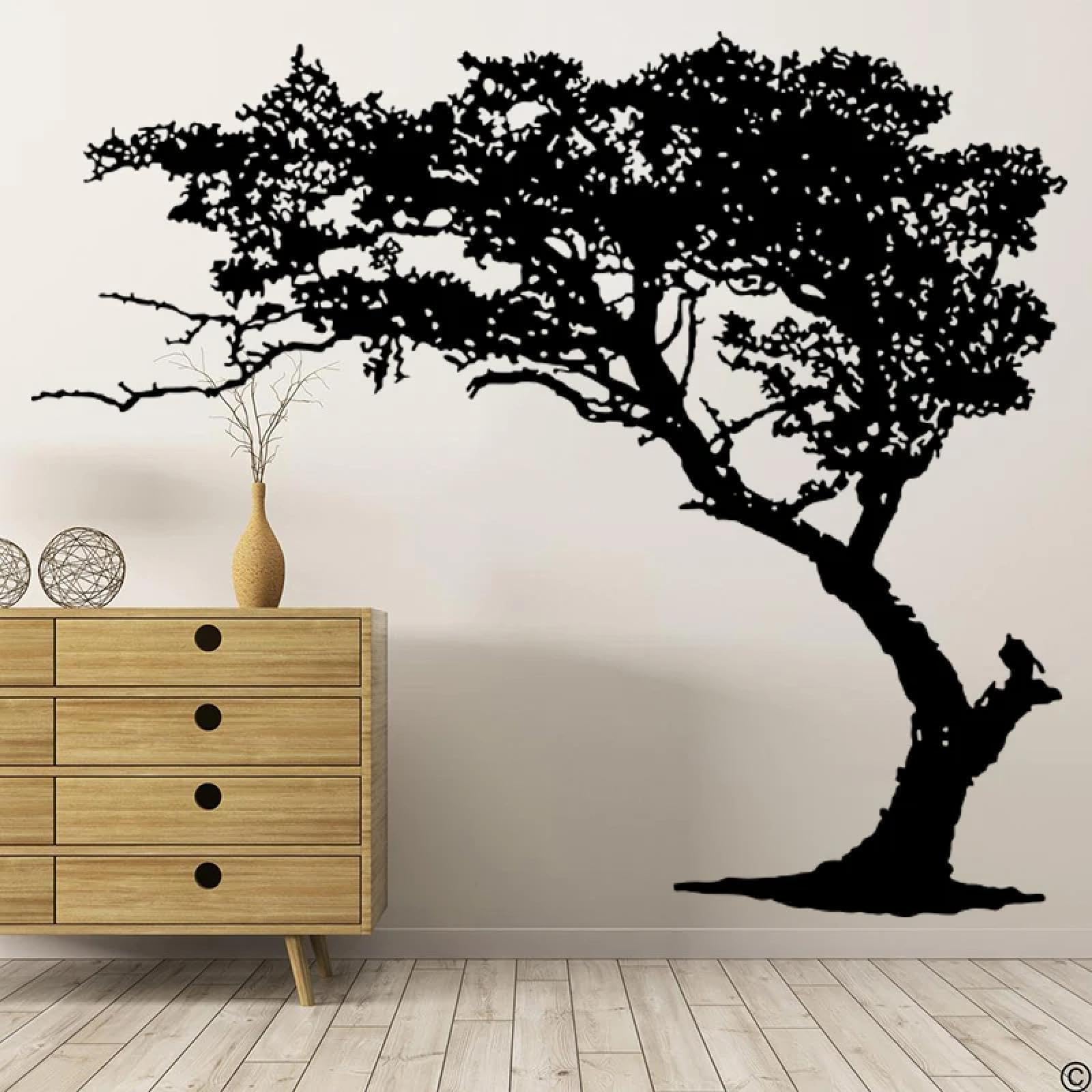 YOUOUSI Vintage Leaf Jungle Forest Wall Stickers Tree Branch Wall Stickers Children's Room Living Room Bedroom Nursery Office Vinyl Home Decor