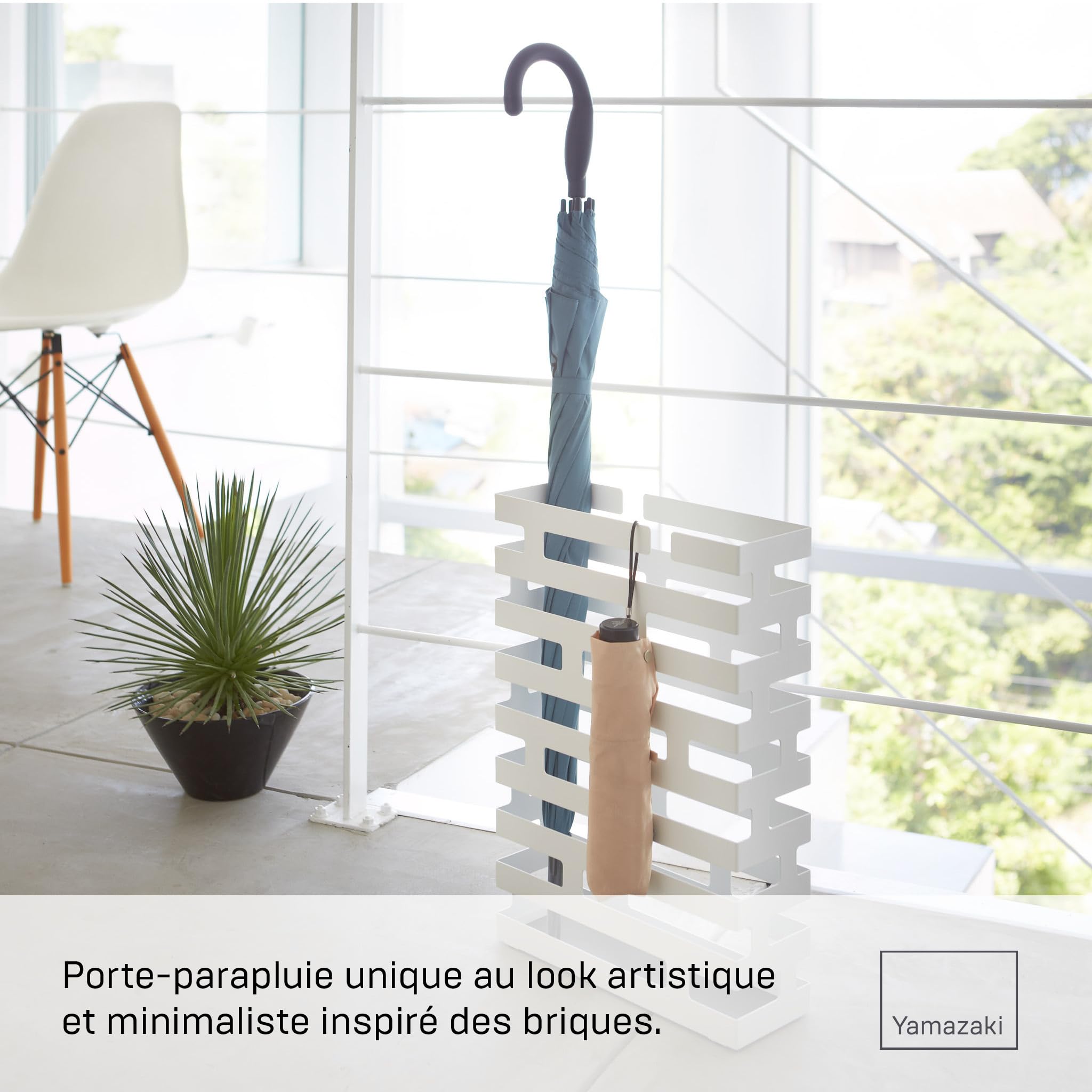 YAMAZAKI Brick Wide Umbrella Stand WH