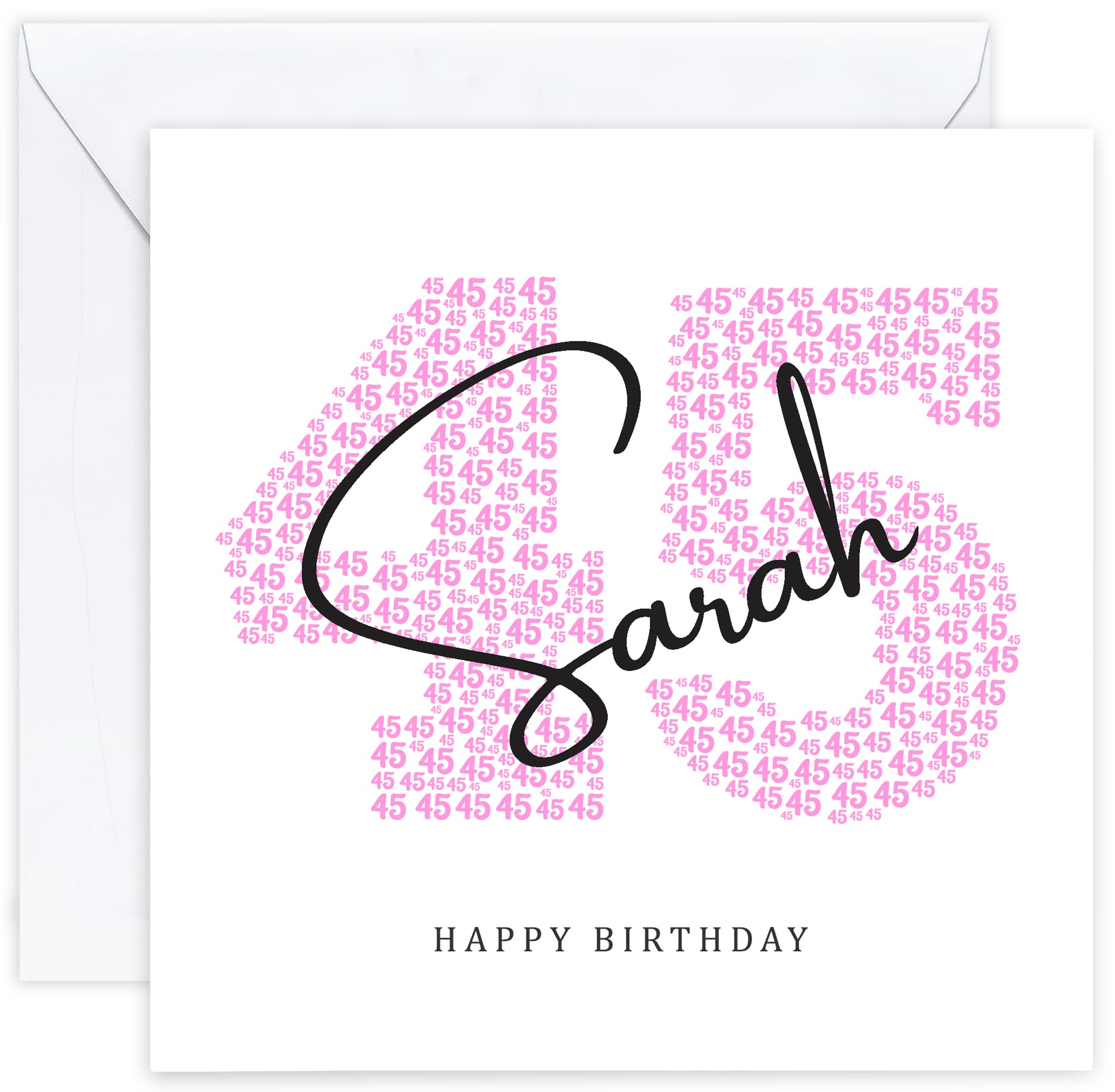 Personalised 45th Birthday Card - Forty Fifth Birthday Card for Forty Five 45 Year Old Women Mum Wife Daughter Mother Aunt Sister Her Woman (Age 45)