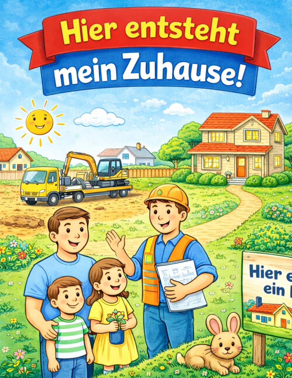 Hier entsteht mein Zuhause!: Wie entsteht ein Haus? Ein Ausmalbuch für Kinder ab 4 Jahre