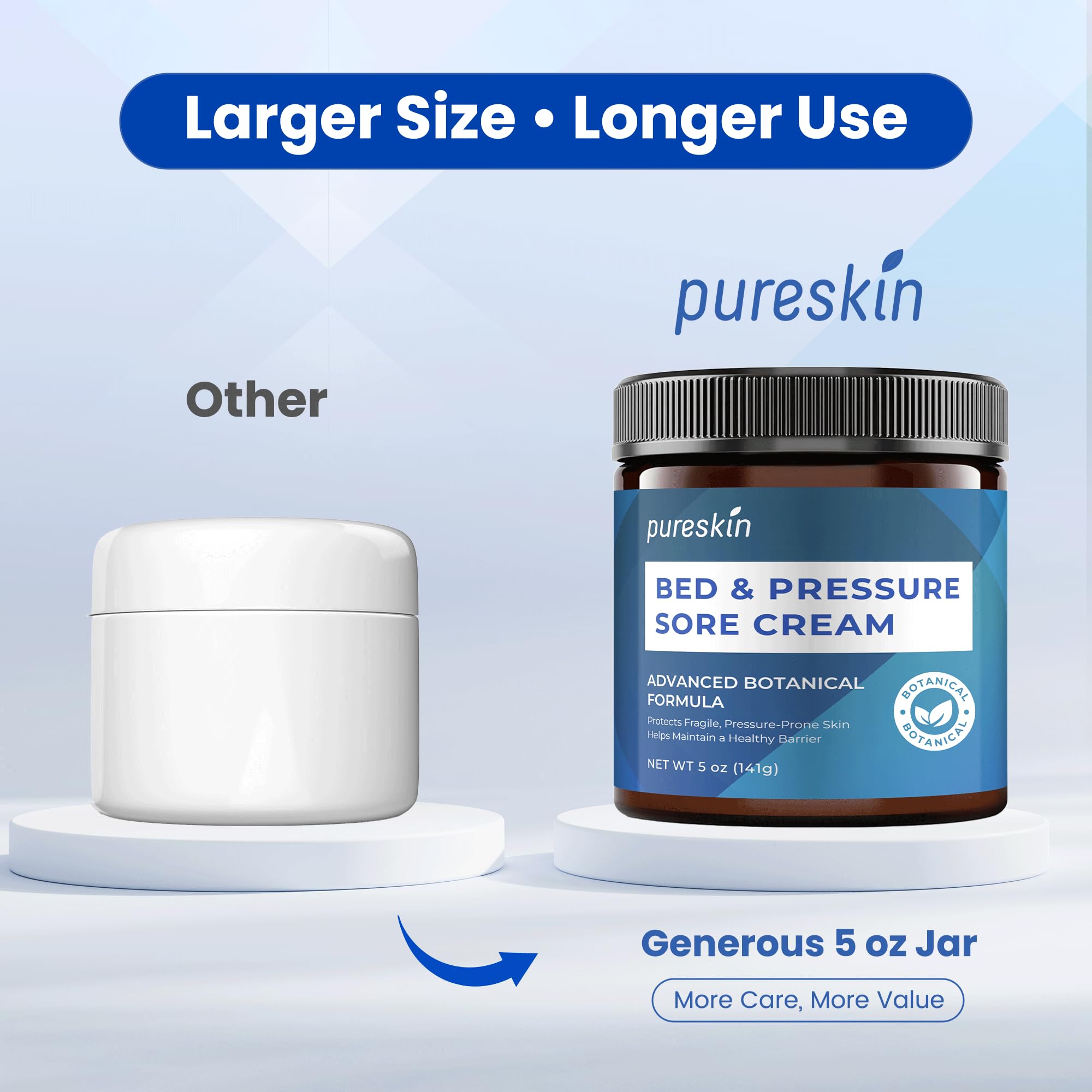 PURESKIN Bed Sore Cream with Soothing Barrier Care, 5 oz