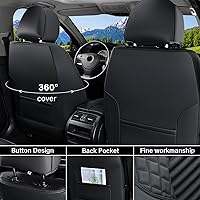 Vista 2 de Coverado Front Seat Covers, Leather Car Seat Covers, Black Seat Covers for Cars, Car Seat Protector Cushions Universal Fit for Most Cars & SUV