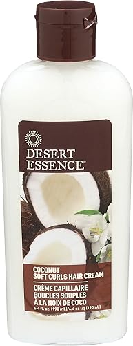Miniatura 1 de Desert Essence Soft Curls - Crema para el cabello - Coco - 64 onzas líquidas - Brillo y rebote - 100 vegano - Sin gluten trigo y silicona - Brillo