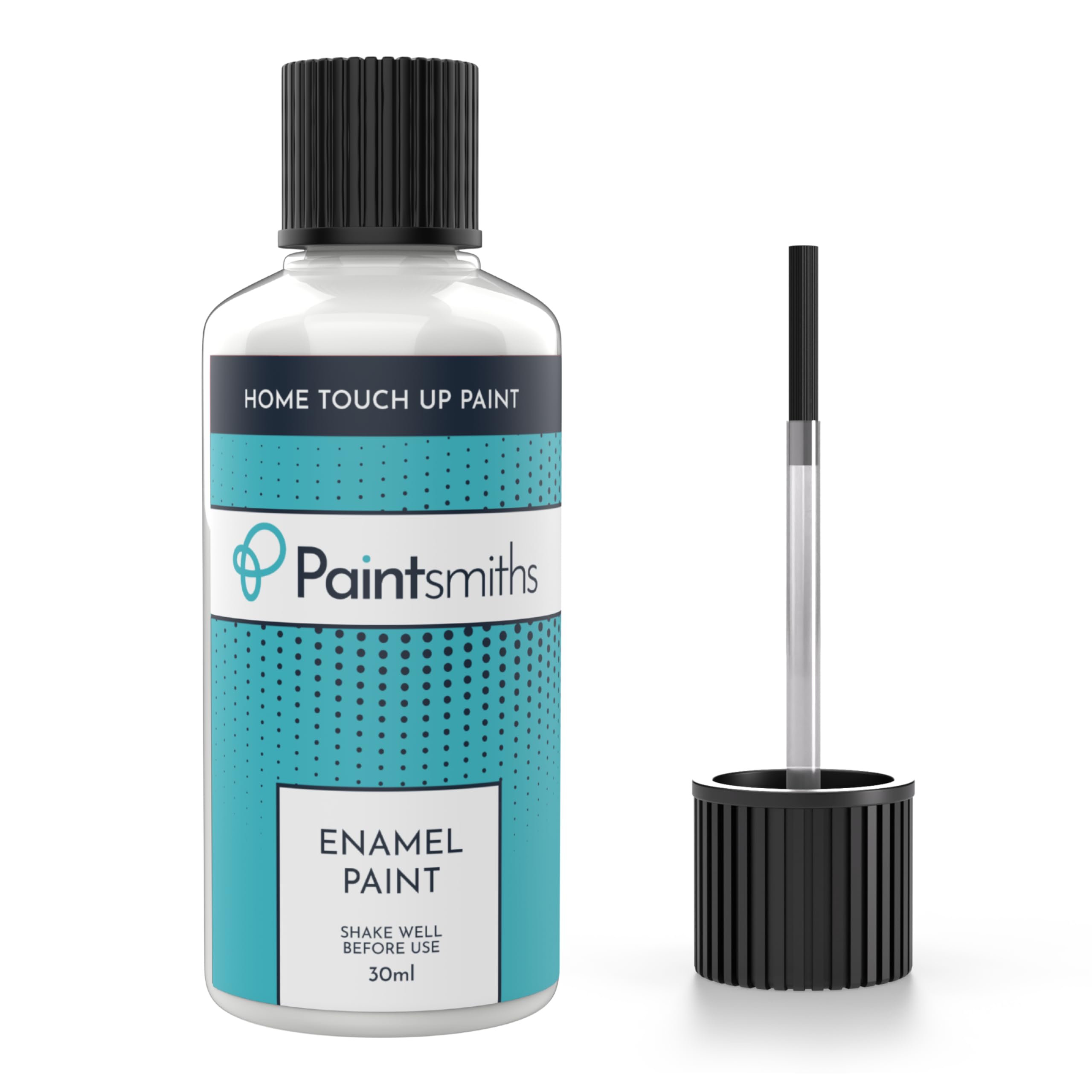 Paintsmiths Enamel Touch Up Paint – 30ml Enamel for Kitchen & Bathroom - Gloss Finish - Brush for Easy Application - Quick Drying - Chip & Scratch Repair for Radiators, Showers, Sinks (White)
