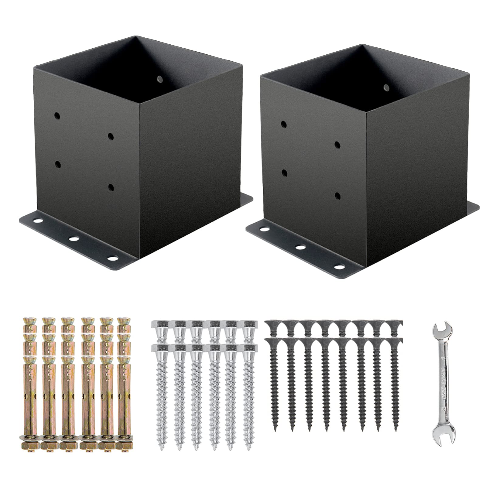 Buy 6x6 Post Base 2 Pcs, (Inner Size 5.6x5.6) Post Brackets Kit, Heavy