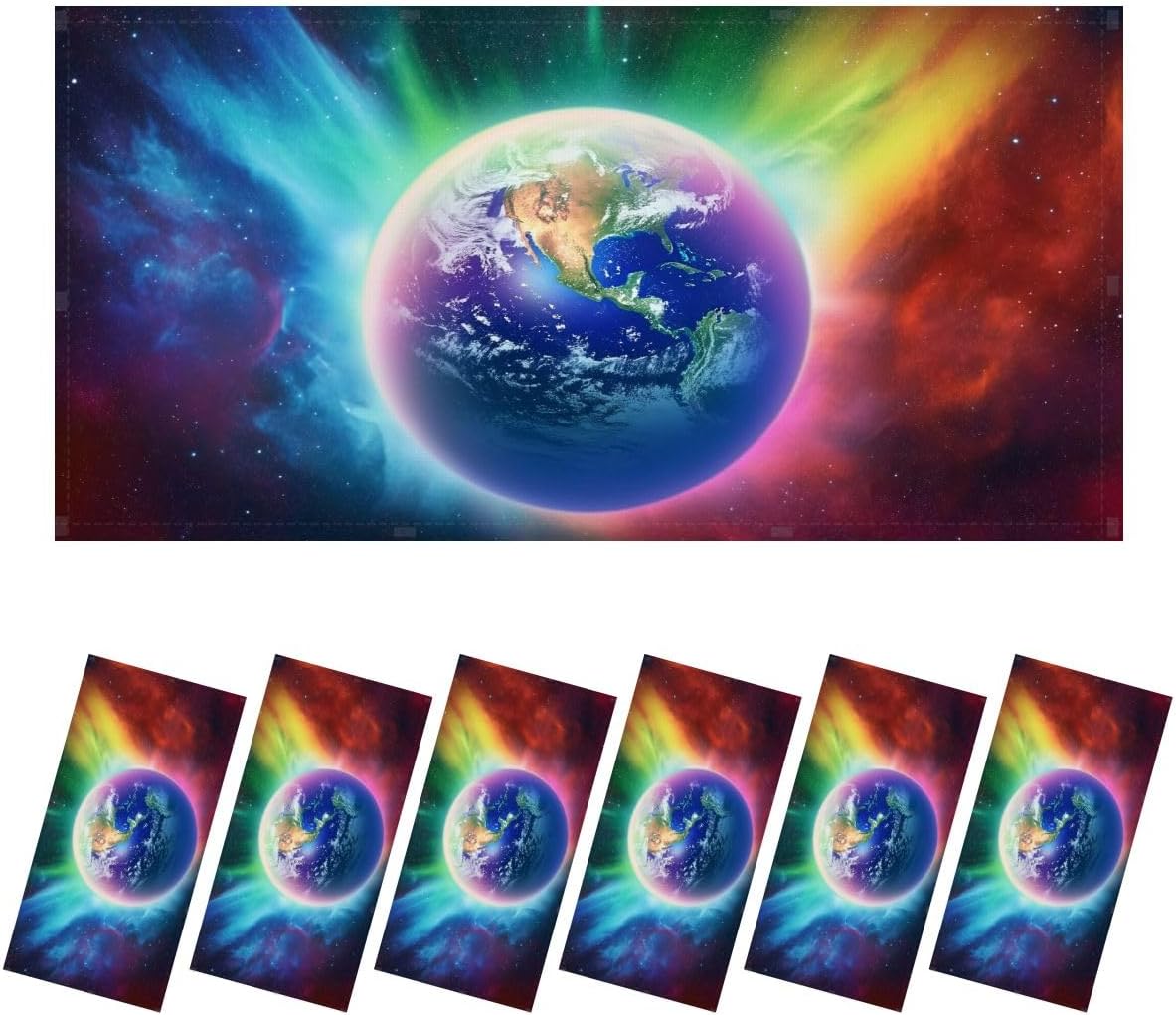 Fluorescent Light Covers for Ceiling Lights Rainbow surrounds Planet Earth Easy to Install Magnetic Light Filter for Classroom Office Hospitals School Home Decor