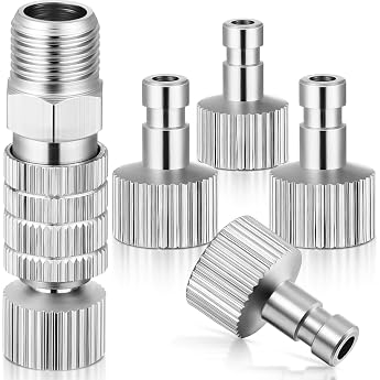 Hotop 5 Pieces Airbrush Coupling Adapter Kit 1/8 Inch Sockets and Plugs