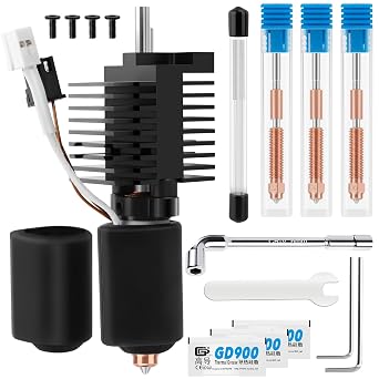 K2 Plus Ceramic Heating Block Kit, with 0.2/0.4/0.6mm Quick Swap Nozzle, Silicone Cover, Cleaning Pin and Wrench, for Creality K2 Plus Combo 3D Printer, 300C High Temperature Resistant
