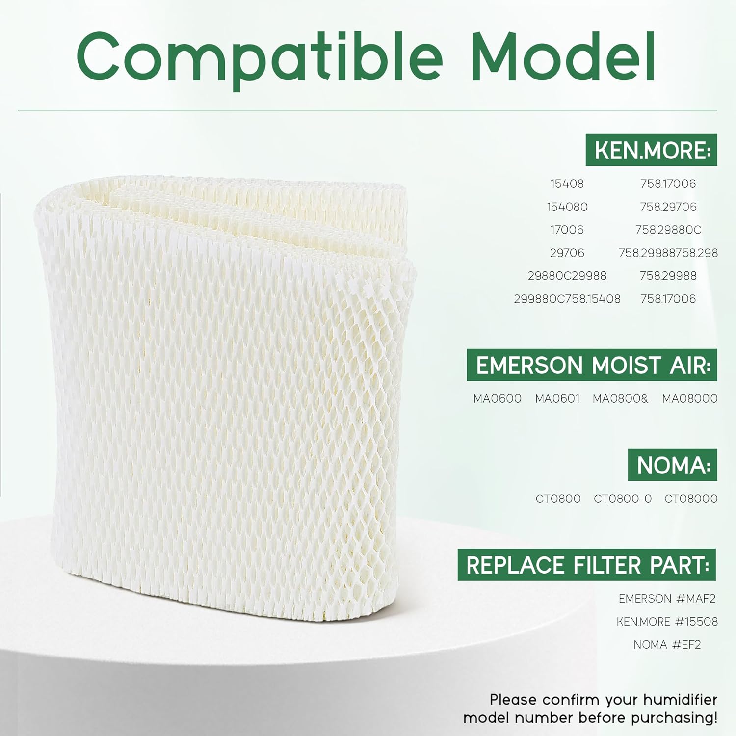 TOMOON MAF2 Humidifier Filter-Compatible with AIR.Care MAF2 MA0800 &Ken.more15408 154080 15508 14508 17006 29706 29988 29880C 758.15408 (4 Pack)