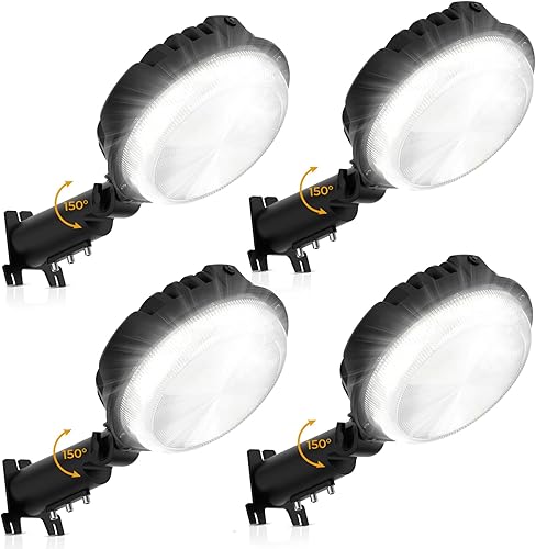 toberich Paquete de 4 luces LED de granero, 150 W, 20000 lúmenes, luces de área de patio del atardecer al amanecer, iluminación al aire libre con