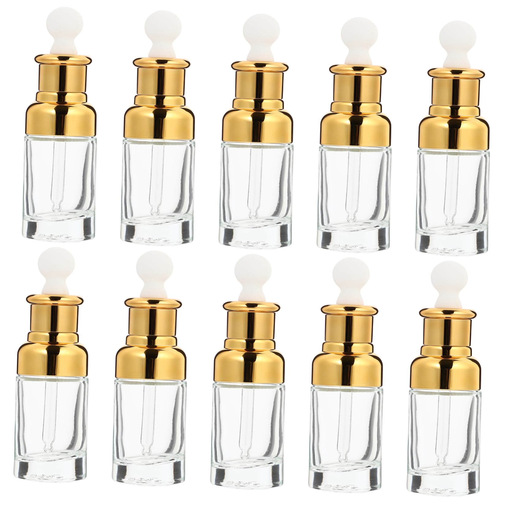 Healeved Glastropfflasche 50ml Glas mit Tropfer, Gold, 10 Stück für Reisen